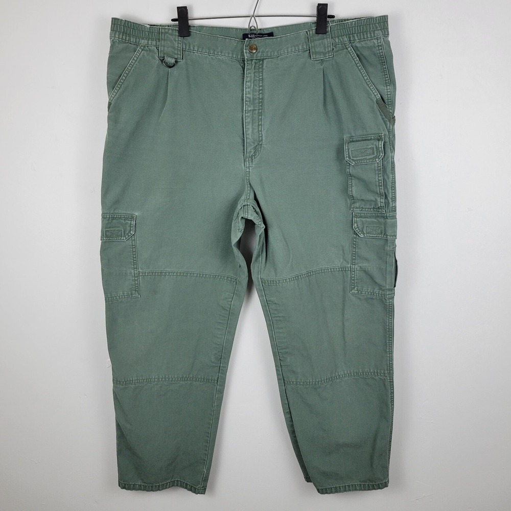 5.11 Tactical Series 74251 Cargo Pants Mens 42x30 Green Distressed Cotton